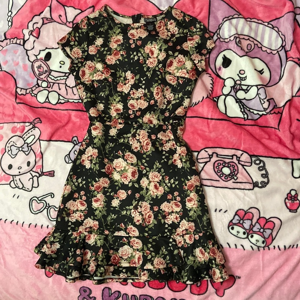 Rose Dress With Flattering Ruffled Skirt Formal Dress